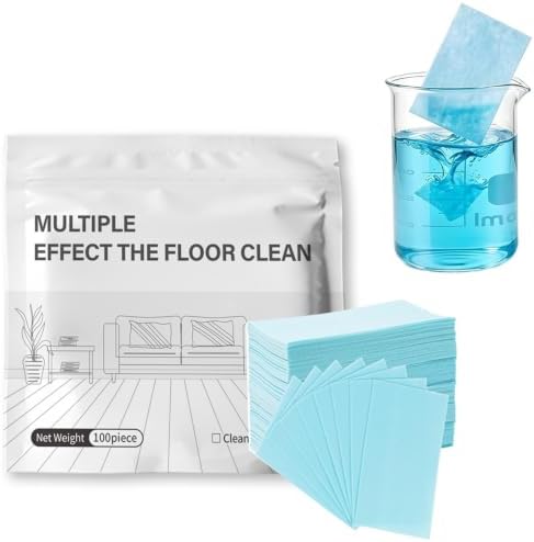 Multi-Surface Floor Cleaning Tablets, 100PCS Concentrated Floor Cleaner Tablets for Hardwood, Tile, Laminate & Vinyl Floors, Dissolvable Mop Cleaning Solution (100pcs) by Unknown