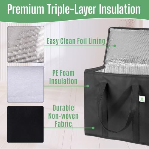VENO 3 Pack Cooler Bag Insulated Grocery Bags for Food Delivery Heavy Duty - Image 3