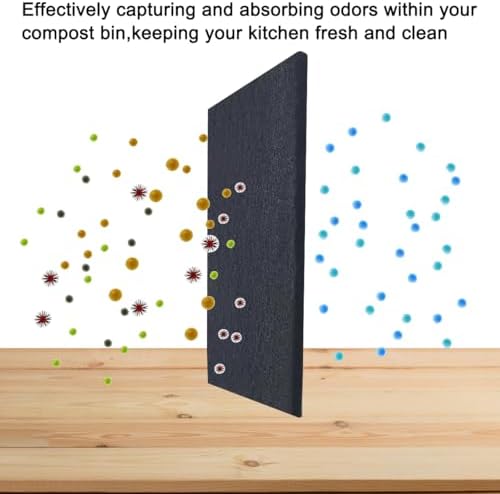 6.7inch & 5inch Charcoal Filters for Kitchen Compost Bucket, Compost Filter for Countertop Bin,Compost Pail Replacement Activated Carbon Charcoal Filters, Round& Rectangle - Image 4