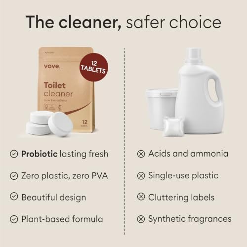Vove Probiotic Toilet Bowl Cleaner Tablets, 12 Count, Lime Eucalyptus - Image 6