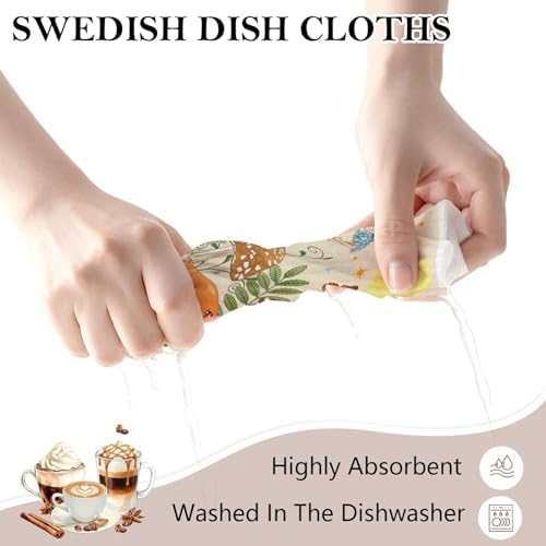 5 Pack Mixed Gothic Mushroom Swedish Kitchen Dishcloths, Reusable - Image 5