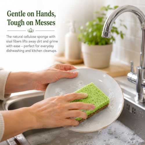 Sonett Compostable Sponges, Scratch-Free Kitchen Sponge, Pack of 2 - Image 5