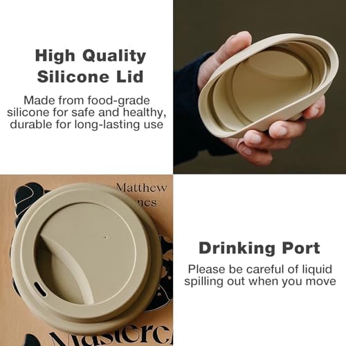 2 Pack Ceramic Travel Mugs with Silicone Lids, 15 oz Portable Coffee Mug Travel Unique To Go Mug, Reusable Coffee Cups with Non-Slip Sleeve, Cappuccino,Tea,Latte,Iced Coffee Cups, Dishwasher Safe - Image 5