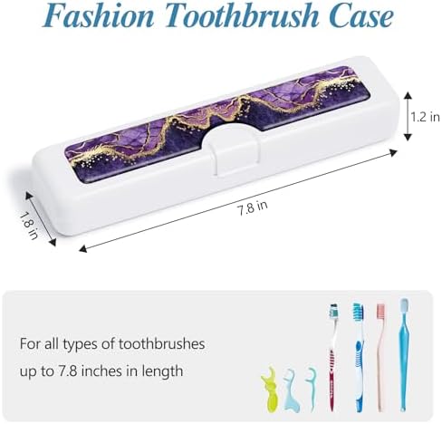 Toothbrush Travel Case - Colorful Pattern, Holder and Covers for Toothbrushes, Includes Tongue Scraper Case - Image 2