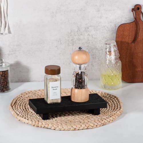 Bathroom Tray Farmhouse Decor Kitchen Soap Holder, 8.7" * 3.6" Black - Image 2