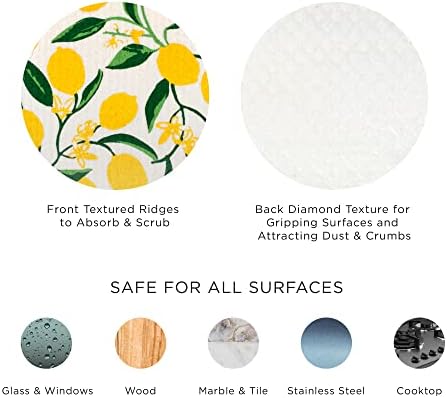 DII Swedish Dishcloths for Kitchen & Cleaning, Reusable, Machine Washable & Dishwasher Safe, Biodegradable, 7.75 x 6.75, Noel Tree, 3 Piece - Image 6