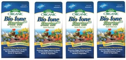 Espoma Organic Bio-Tone Starter Plus 4-3-3 Natural & Organic Starter Plant Food with Both Endo & Ecto Mycorrhizae; 4 lb. Bag; The Ultimate Starter Fertilizer - Pack of 4 by Espoma