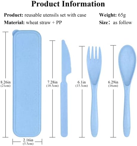 DISSKNIC 4 Sets Portable Utensils Set with Case, Travel Utensils Fork and Spoon Set for Lunch Box Accessories, Reusable Lunch Utensils Set for Work, Travel Accessories Camping Utensil Set and Home Use - Image 2