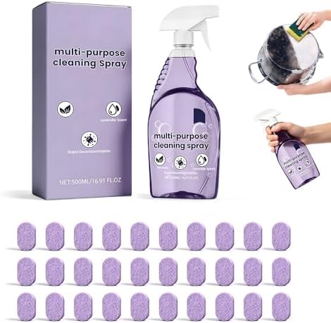 Fliwos Spray Oven Cleaner, 2026 Upgraded All-Purpose Spray Cleaner with Concentrated Cleaning Tablets, Multi-Surface Cleaning Spray for Oven, Grill, Kitchen, Bathroom and Home (1 Bottle+30 Pcs) by Fliwos