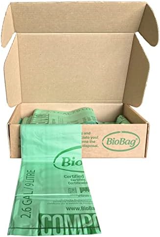 2.6 Gallon Compostable Food Scrap Bags by BioBag, 100 Count, BPI Certified, Meets ASTM D6400 Standards, Made in USA, Kitchen Counter Bin Liners - Image 2