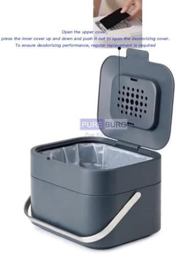 PUREBURG Replacement Filter Compatible with Joseph Joseph Intelligent Waste Compost Bin Food Waste Caddy, 12-Pack Activated Carbon Odor VOCs Remove - Image 2