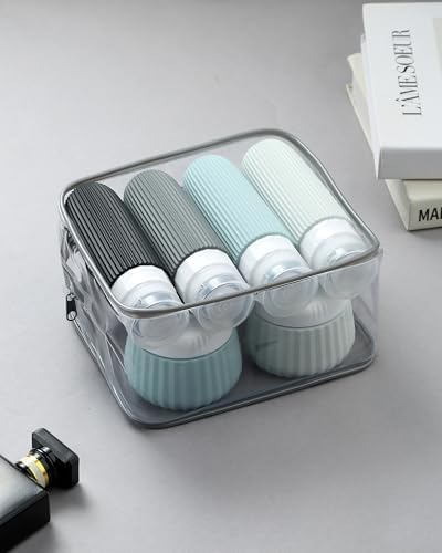 Mrsdry Travel Bottles 8 Pack, TSA Approved 3 oz Toiletries Containers, Leak Proof Silicone Squeezable Essentials Jars with Clear Bag - Image 5