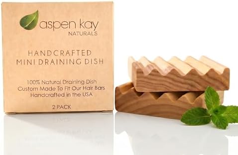 Wooden Shampoo Bar Holder Dish, Soap Saver Tray with Drainage (2 Pack) by AspenKayNaturals
