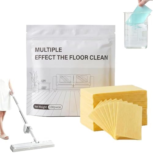 100 Piece Floor Cleaning Tablets Multi-Surface Cleaner - Heavy Duty Dissolvable Floor Cleaner Tablets for Mopping, No-Rinse Laminate Floor Cleaner, Tile & Hardwood Floor Revive, Fresh Scent(L Black) by Unknown