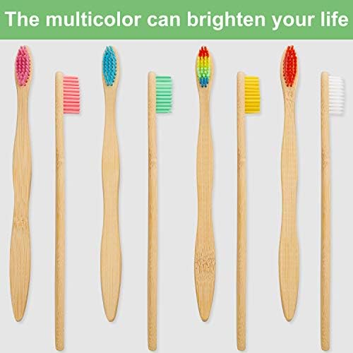 Boao 40 Pieces Bamboo Toothbrushes Charcoal Toothbrush Bamboo Toothbrushes with BPA-Free Nylon Bristles(Multi-Color) - Image 3