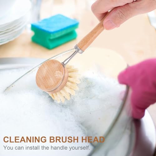 2 Pack Pot Cleaning Brush Replacement Beech Bamboo for Cast Iron Skillet - Image 5