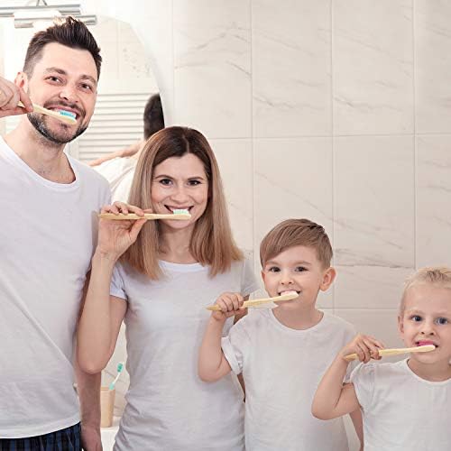 Boao 40 Pieces Bamboo Toothbrushes Charcoal Toothbrush Bamboo Toothbrushes with BPA-Free Nylon Bristles(Multi-Color) - Image 5