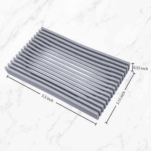 Aoheuo Modern Minimalist Soap Dish (1Pack),Drainage Silicone Soap Holder,5.5 Long by 3.15 Wide,0.55 inches high,Used for Kitchen,Bathroom,and Bar Sink(Incanus) - Image 6