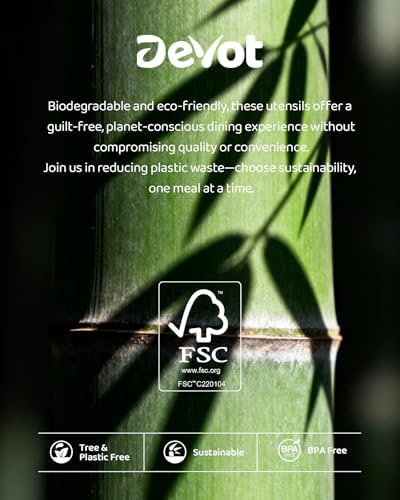 Devot 100% Bamboo Disposable Cutlery Set - 120 Mix (60 Forks,60 Spoons) - Image 7