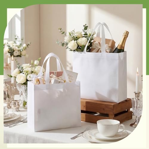 Eccliy 80 Pcs Reusable Gift Bags, Large, White - Image 3