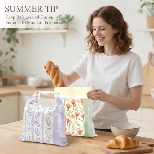 Beeswax Sourdough Bread Bags for Homemade Bread, 2 Packs XL Reusable Organic Beeswax Linen Cotton Sourdough Bag, Keep Loaves Fresh Longer, Homesteading Essentials - Image 6