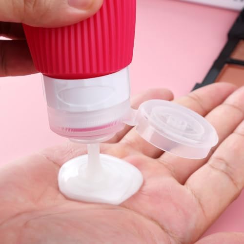 Mrsdry Travel Bottles for Toiletries, Tsa Approved 3oz Portable Travel Bottles, BPA Free Leak Proof Squeezable Silicone Travel Size Containers, Travel Accessories with Clear Toiletry Bag (4 Pack) - Image 4