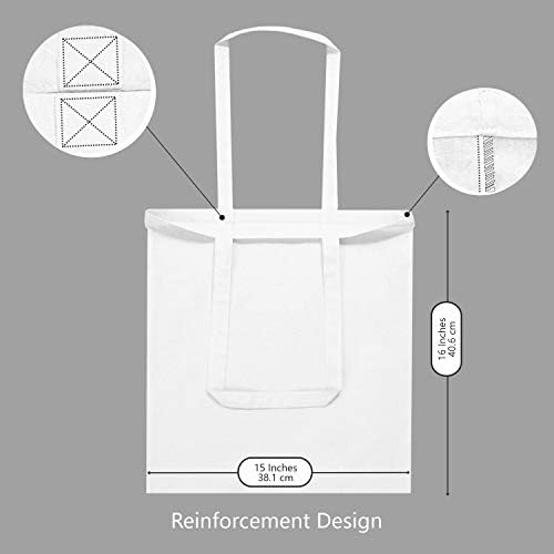 TOPDesign 24-Pack Economical 16"x15" White Cotton Tote Bag, Lightweight Medium Reusable Grocery Shopping Cloth Bags, Suitable for DIY, Advertising, Promotion, Gift, Activity - Image 5
