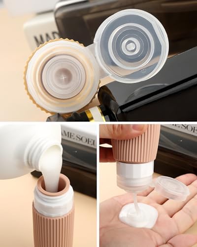 Mrsdry Travel Bottles 8 Pack, TSA Approved 3 oz Toiletries Containers, Leak Proof Silicone Squeezable Essentials Jars with Clear Bag - Image 2