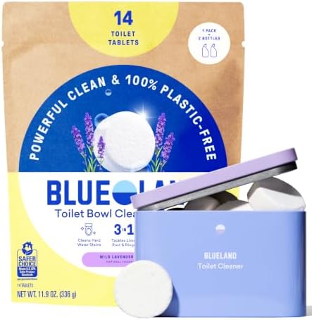 BLUELAND 100% Plastic Free Toilet Bowl Cleaner Tablets Set, Wild Lavender by BLUELAND