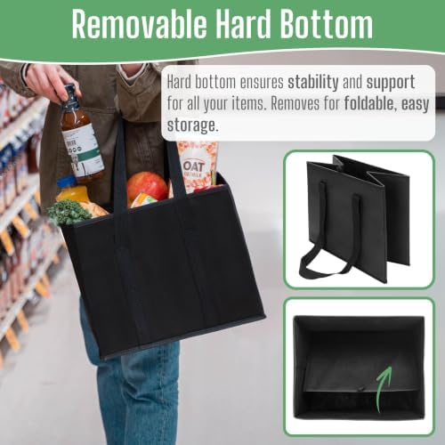 VENO 3 Pack Reusable Grocery Shopping Bags Utility Tote w/Sturdy Handles - Image 4