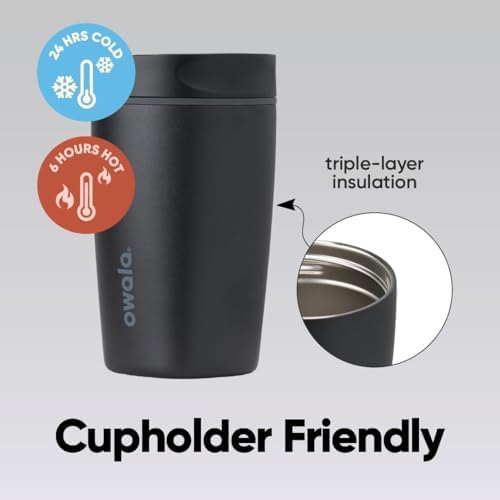 Owala SmoothSip Slider Insulated Travel Coffee Cup 12 oz Very Very Dark - Image 4
