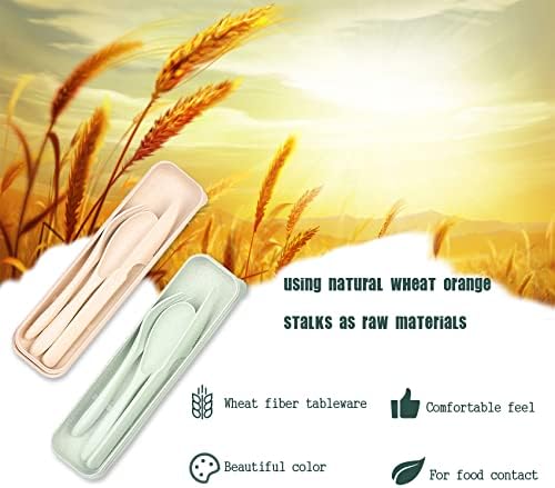 2 Sets Travel Utensils with Case, Portable Camping Cutlery Set - Image 4