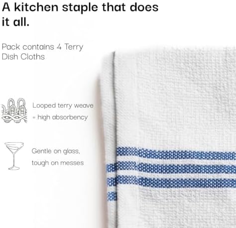 20Pc Kitchen Towels and Dishcloths Sets, Kitchen Essentials For Home- Blue - Image 5