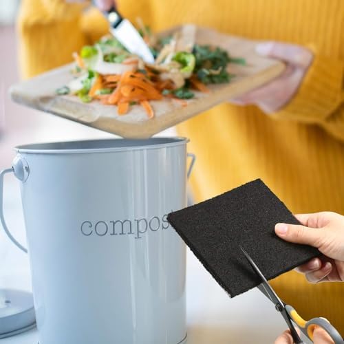 Patelai 16 Pcs Compost Bin Charcoal Filters, Square Replacement Refills - Image 7