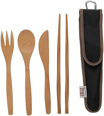 To Go Ware To Go Ware Reusable Bamboo Travel Utensils with Carrying Case & Carabiner Clip | Bamboo Utensils | Eco Friendly by TO+GO+WARE