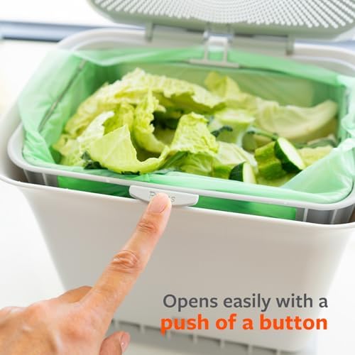 Full Circle Fresh Air Kitchen Compost Bin – Odor-Reducing Countertop Compost Container with Patented Airflow Design, Includes Compostable Bags, Easy to Clean, 1.5 Gallon, Gray - Image 4