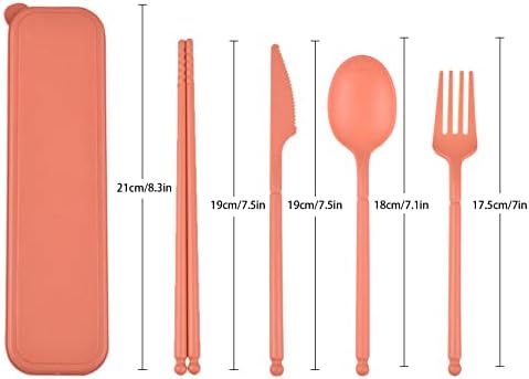 Travel Utensils, Reusable Utensils Set with Case, Camping Plastic Cutlery - Image 2