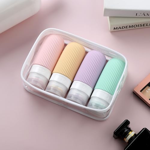 Mrsdry Travel Bottles for Toiletries, Tsa Approved 2oz Travel Bottles, BPA Free Leak Proof Travel Size Toiletry Containers, Refillable Travel Accessories with Toiletry Bag for Shampoo Liquid (4 Pack) - Image 7