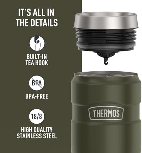 THERMOS Stainless King Stainless Steel Tumbler, 16oz, Army Green - Image 4