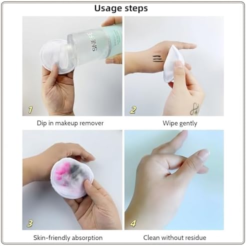 Reusable Makeup Remover Pads - 7 Pcs Soft Cotton Rounds for Face with Friendly Bamboo Fiber, Washable Makeup Remover Cloth for All Skin Types - Ideal for Facial Cleansing (7 Colour) - Image 3