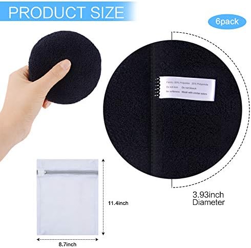 SUNLAND Reusable Makeup Remover Pads for Face,Eyes,Lips 6 Pack Black - Image 2