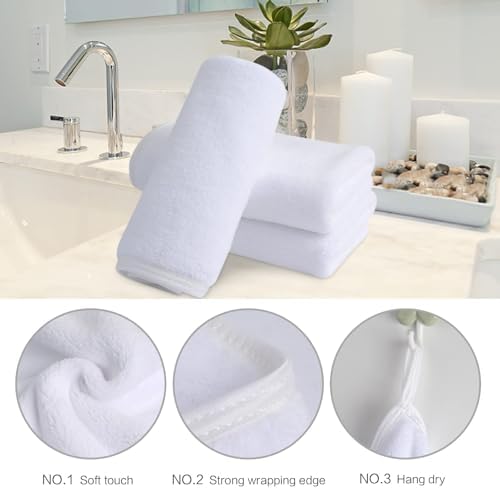 SINLAND Microfiber Facial Cloths Fast Drying Washcloth 12inch x 12inch Absorbent Face Wash Cloth Soft Makeup Remover Cloths - Image 2