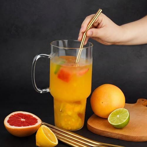Tomorotec 8PCS Stainless Steel Straws Fit for 40oz Stanley Tumblers, Gold - Image 3