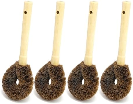 Natural Coconut Coir Dish Brush, 4 PCS by Riverbyland