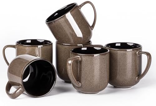 LERATIO Ceramic Coffee Mugs Set of 6,12oz Handmade Coffee Mugs Set by LeRatio