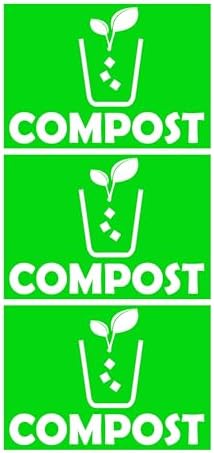 Trash Recycle Compost Stickers Set of 3 Recycle Sticker Vinyl Decal for Recycle Bin, Compost Bin, Trash Can Symbol to Organize Garbage containers Trash Can (Compost Green, 10x7inch) by XTRAYXRAY