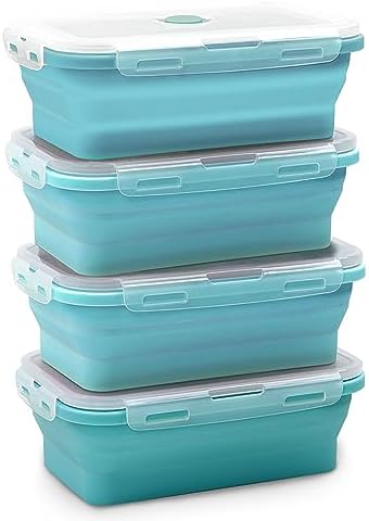 Alimat PluS 40.5oz Collapsible Silicone Food Storage Containers 4 Pack by AlimatPlus