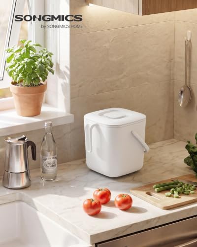 SONGMICS Compost Bin for Kitchen Counter, Plastic, 1-Gallon (4 L) - Image 2
