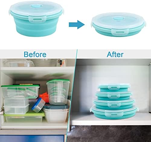 Guyuyii Collapsible Bowls with Lids 4 PC Food-Grade Silicone BPA-Free - Image 2