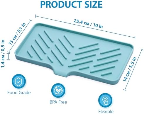 1 Pc Light Green Silicone Sponge Holder - Sink Tray for Soap and Sponge Organization - Image 3